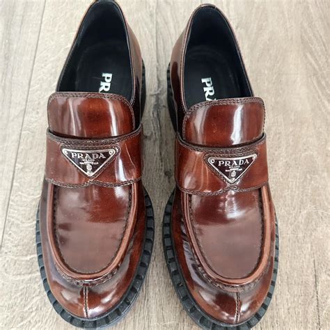 prada loafers tobacco|Prada loafers uk.